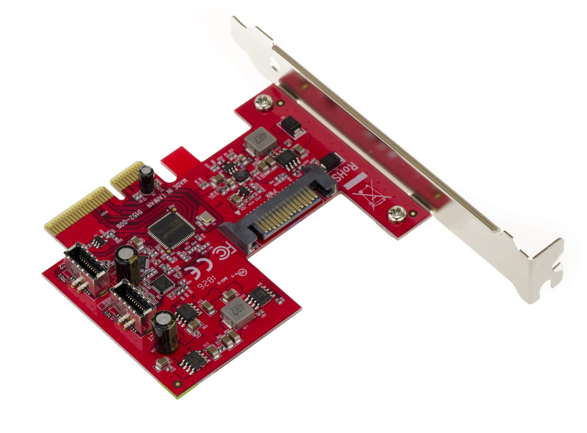 KALEA-INFORMATIQUE PCIe USB 3.1 + 10G controller card with 2 internal ports 20 for connecting front-panel sockets - WITH LOW AND HIGH PROFILE SCALING