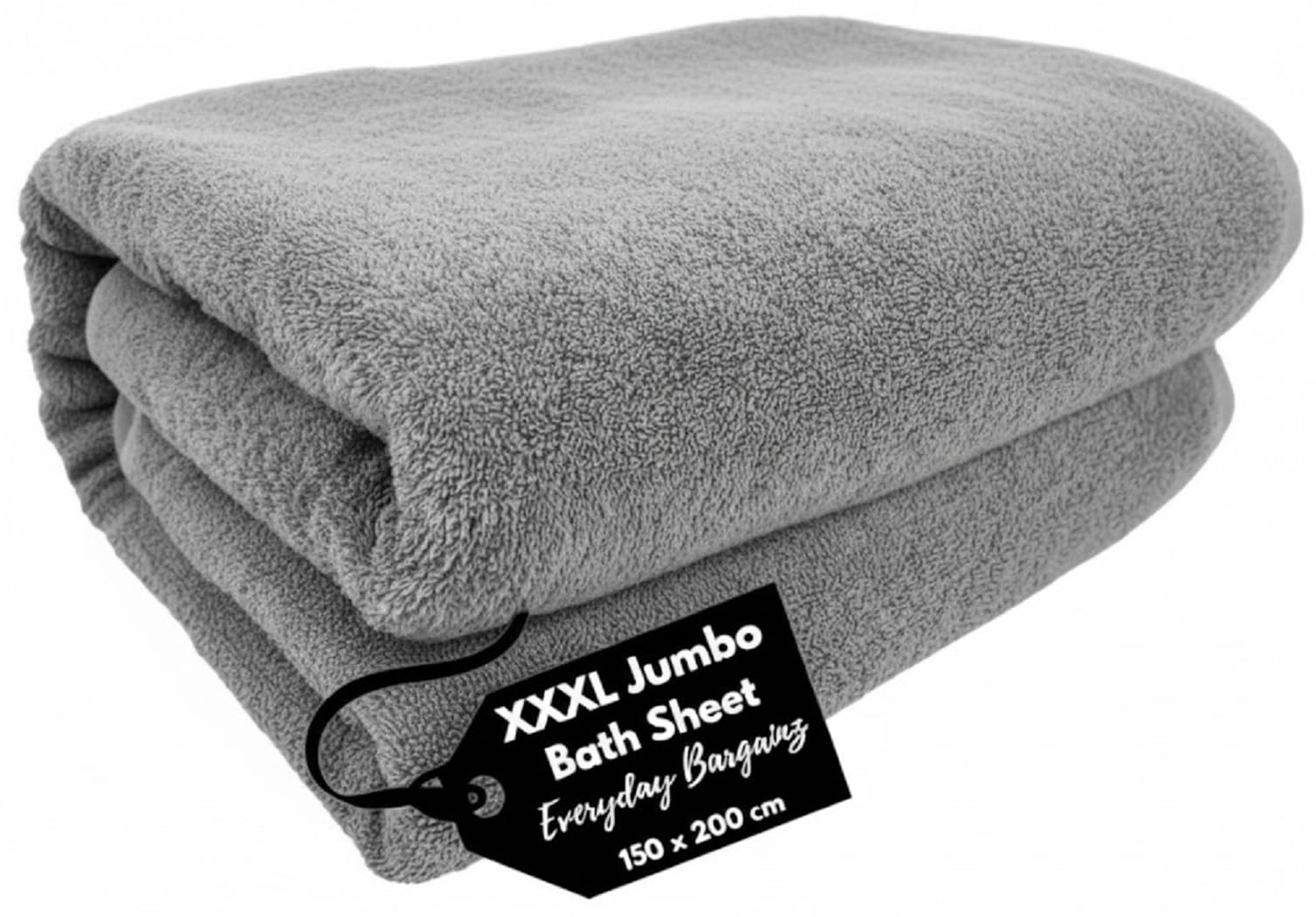EDB Super Jumbo XXXL Luxury Bath Sheet Huge Massive 150 x 200 cm – Ultra Soft 100% Egyptian Cotton – Highly Absorbent Quick Dry Extra Large Bath Towel Oversized Towels 600-GSM (Silver)