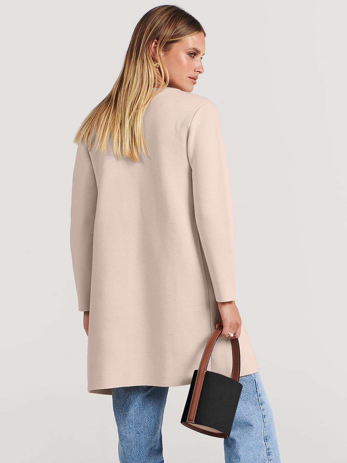 Women's Open Front Knit Lightweight Cardigan Casual Long Coatigan Sweater Lady Jacket Coat 2024 Fall Outerwear