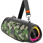 TAZATA Portable Bluetooth Speaker 60W RMS,90W Peak Loud Subwoofer Wireless Stereo with HD Sound,8H Playtime IPX7 Waterproof for Party cmaping Beach