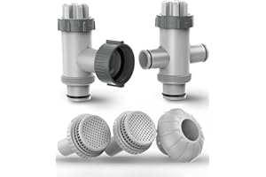 SUMMERBUDDY Above Ground Pool Parts Kit, Replacement Pool Pump Part with Split Plunger Valve, Plunger Valve, 1.5" Inlet Water Nozzle, 1.25" Outlet Strainer, Pool Hose Adapter