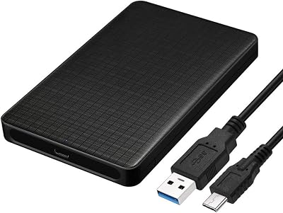 Cablecc USB-C Type-C to 2.5 Inch SATA SSD HDD External Hard Drive Enclosure