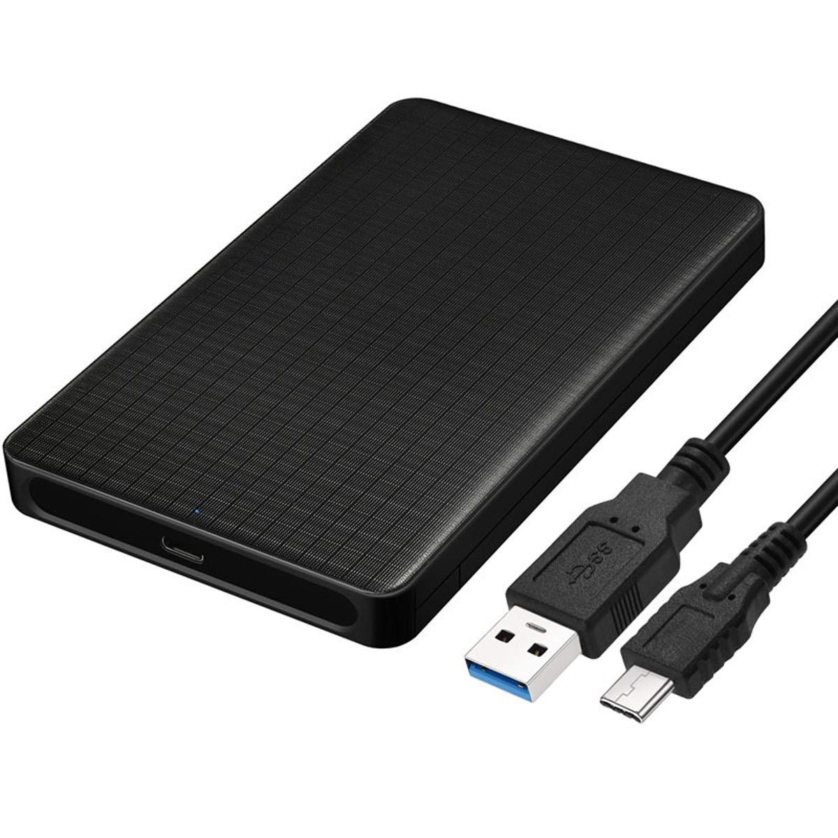Cablecc USB-C Type-C to 2.5 Inch SATA SSD HDD External Hard Disk Enclosure for Laptop & PC