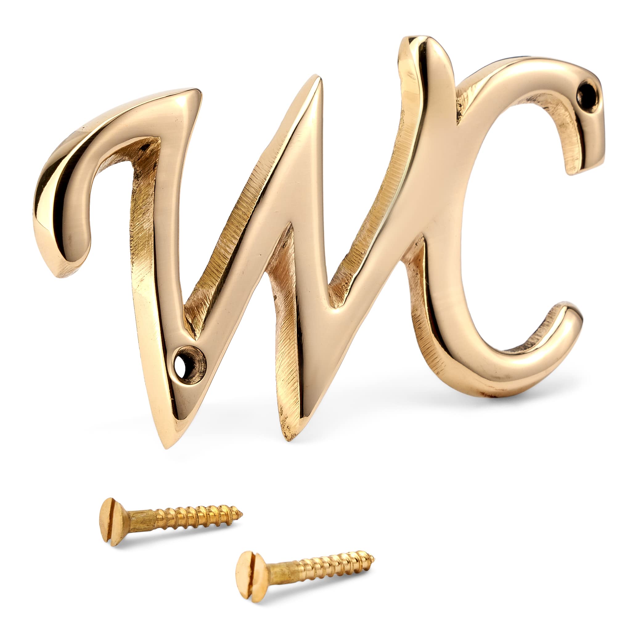 NKlaus 11757 Toilet Door Sign Brass Gold 9.5 x 5 cm