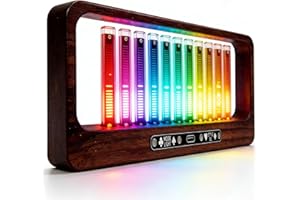 LICAEVEY Music Spectrum Analyzer LED Display, Home Audio Spectrum Analyzer with 12 RGB Light Tubes Adjustable Color Brightnes