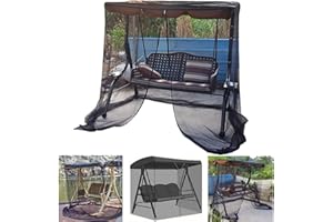PLUSLEYSC Patio Swing Mosquito Netting,Outdoor with Zipper Opening and roof Waterproof Tent,Mosquito Netting for Porch Swing(3 Seater 49.2x80.7x80.7inch)