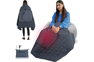Goallim Portable USB Heated Blanket, Battery Powered with 3 Heat Settings, Auto Off, Overheat Protection