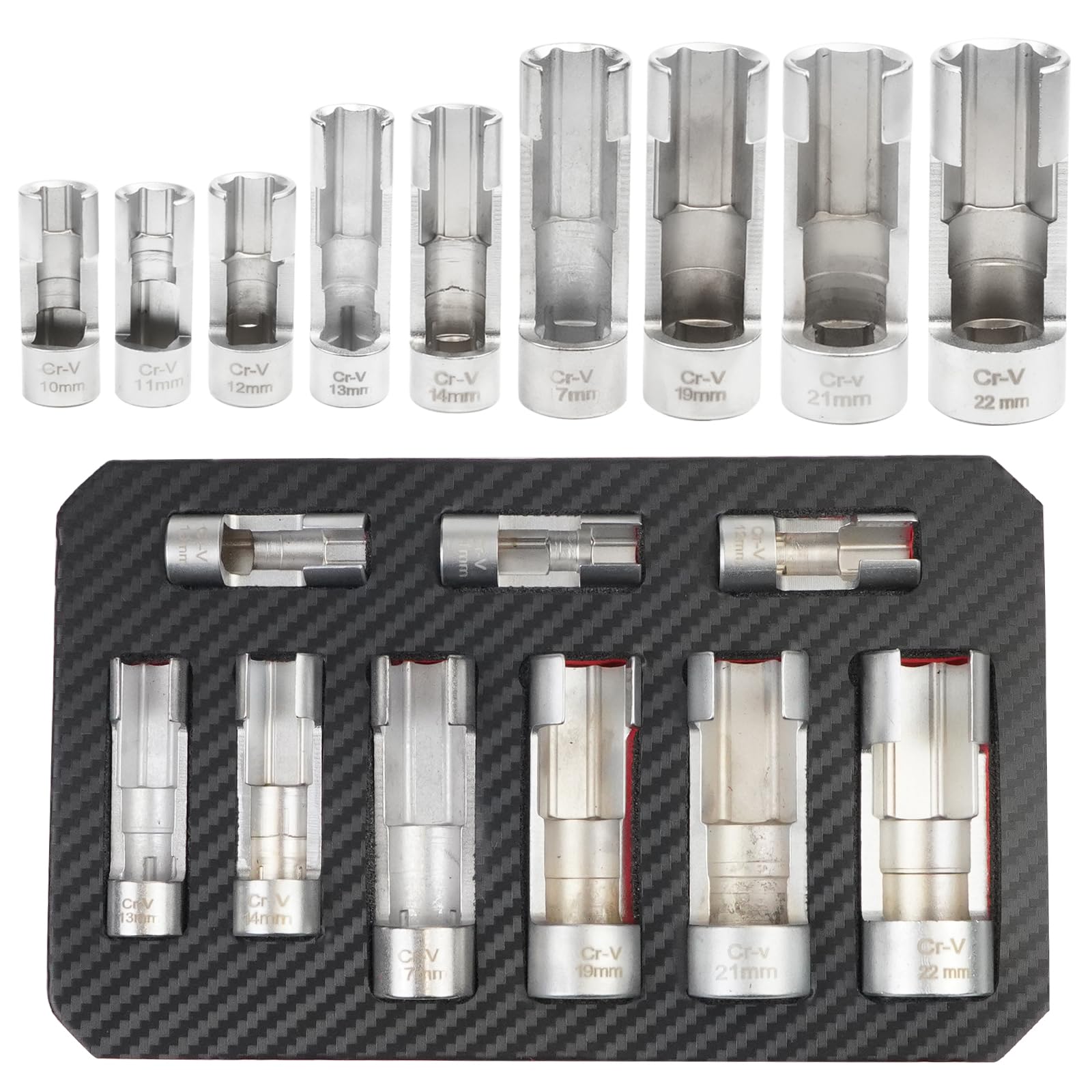 Photo 1 of BHB 9PCS 3/8" & 1/2" Diesel Injector Fuel Line Socket Wrench Set – 10-22mm for Easy Access to Injectors Strut Nuts Sensors