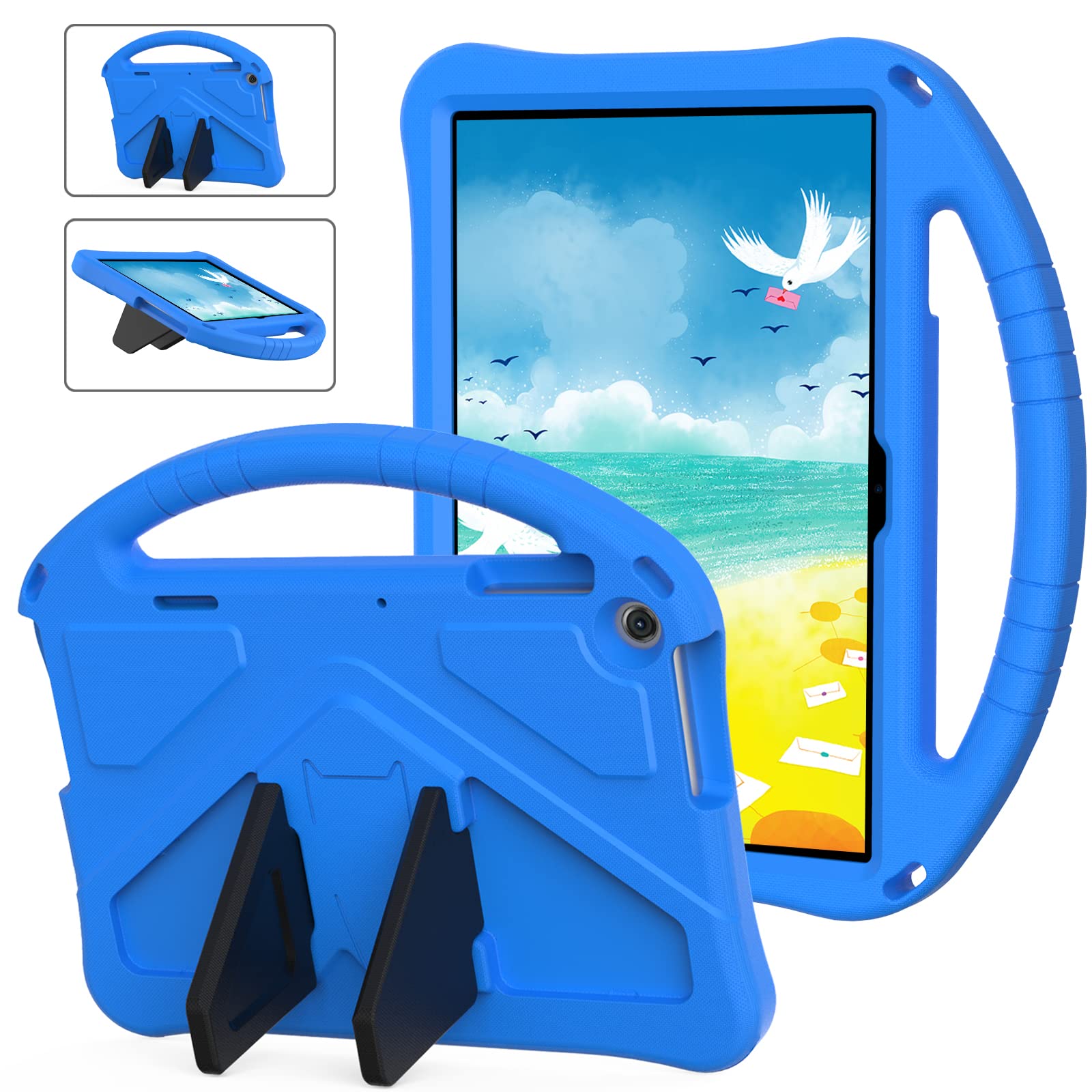 Tading Kids Case for Lenovo Tab M10 3rd Gen TB328FU, Children Friendly EVA Foam Protective Stand Handle Cover Case for Lenovo Tab M10 3rd Generation TB328XU 2022 10.1" Tablet - Blue