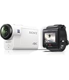 Sony FDR-X3000R 4K Action Cam mit BOSS (Exmor R CMOS Sensor, Carl Zeiss Tessar Optik, GPS, WiFi, NFC) mit RM-LVR3 Live View Remote Fernbedienung, weiß