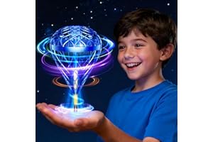WOW97E 2025 Galaxy Light-Up Hover Orb Ball | Motion-Control Flying Spinner Toy for Screen-Free Indoor & Outdoor Play |Family Activity & Backyard Fun | Christmas Stocking Stuffer for Kids Ages 5-7 & 8-13,Blue