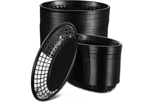 HOFURME 50 Pack Plastic Fast Food Baskets for Serving, Hot Dog Baskets, 8.85" L x 5.5" W, Durable PP FastFood Basket for Parties, Food Trucks & Events