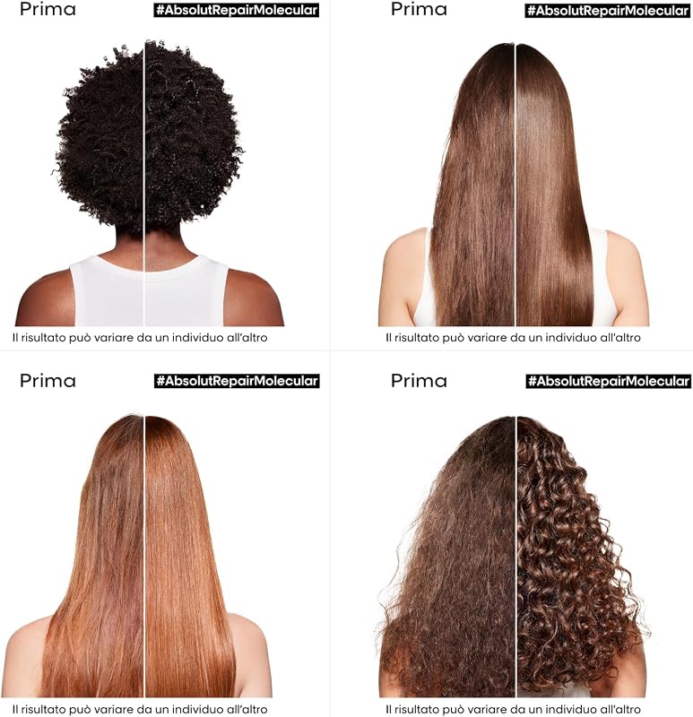 L’Oréal Professionnel Shampoo Ristrutturante, Per Tutti i Tipi di Capelli Danneggiati, Aiuta a Riparare i Danni e Ripristina la Forza, Senza Solfati, Absolut Repair Molecular, SERIE EXPERT, 500 ml