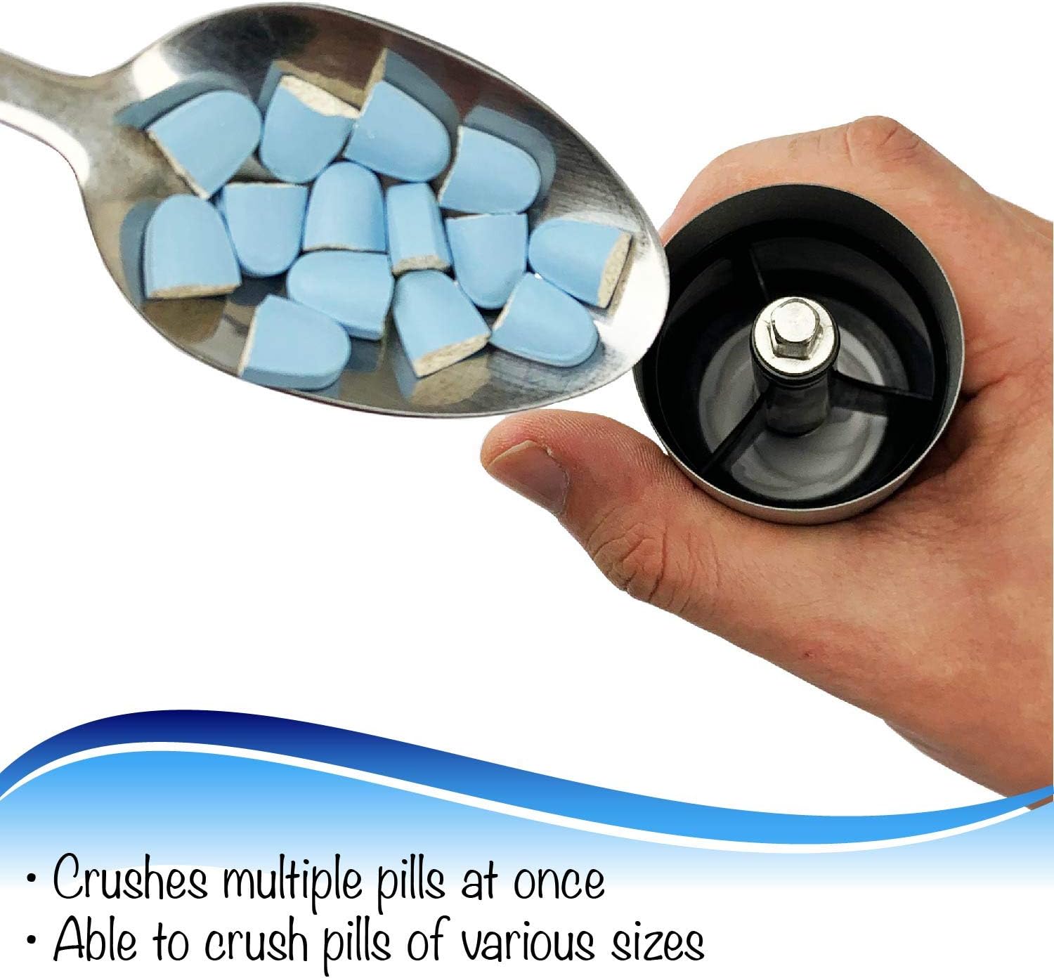 JFA Medical Pill Grinder/Crusher - Crushes Multiple Tablets/Pills into a fine Powder, Multicolor - Image 4