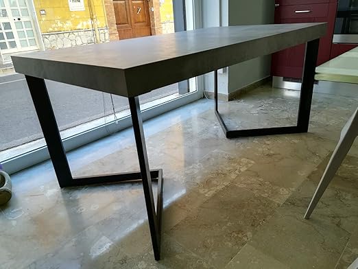 Mesa extensible con tablero de melamina - Base de metal y patas de ...