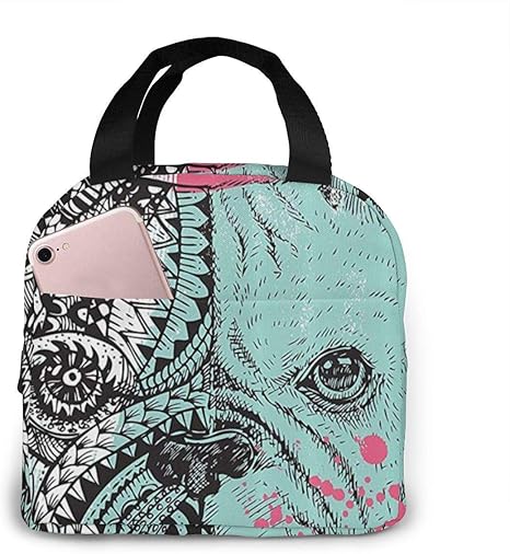 Lunch Handbag,Fiambrera Dividida Del Dogo Francés, Bolsas De Almuerzo