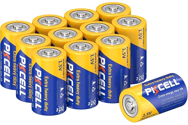 12PCS D Battery D Cell,R20P R20 D UM1 Zinc Chloride Battery