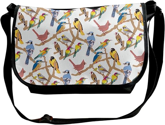 Amazon メッセンジャーバッグ 動物柄の鳥 キャンバス ワンショルダー ショルダーバッグ メンズバッグ メンズカバン 斜め掛け 防水 撥水 通勤 通学 シンプル おしゃれ 黒 カジュアル メッセンジャーバッグ