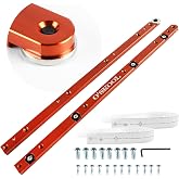 O'SKOOL Aluminum Miter Bars, 430mm, 2 Pack, Adjustable Fit for Less Play | Fits 3/4" x 3/8" T-shaped and U-slots, for Crosscut Sleds, Table Saw Sled Runners, Jigs, and Router Tables, PTA024