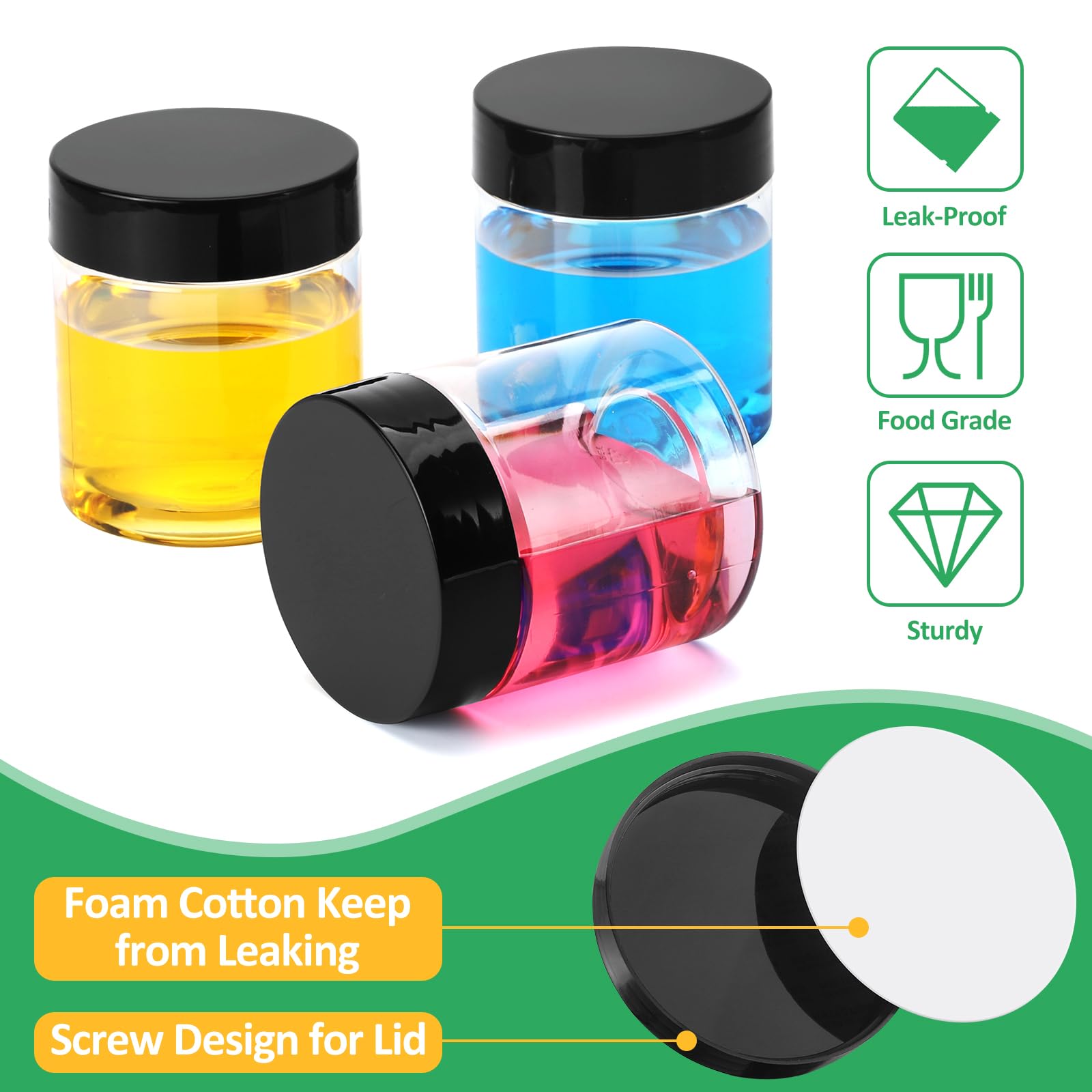 Mua Eupako 48 Pack Plastic Jars with Lids 4 OZ - Empty Clear Cosmetics ...