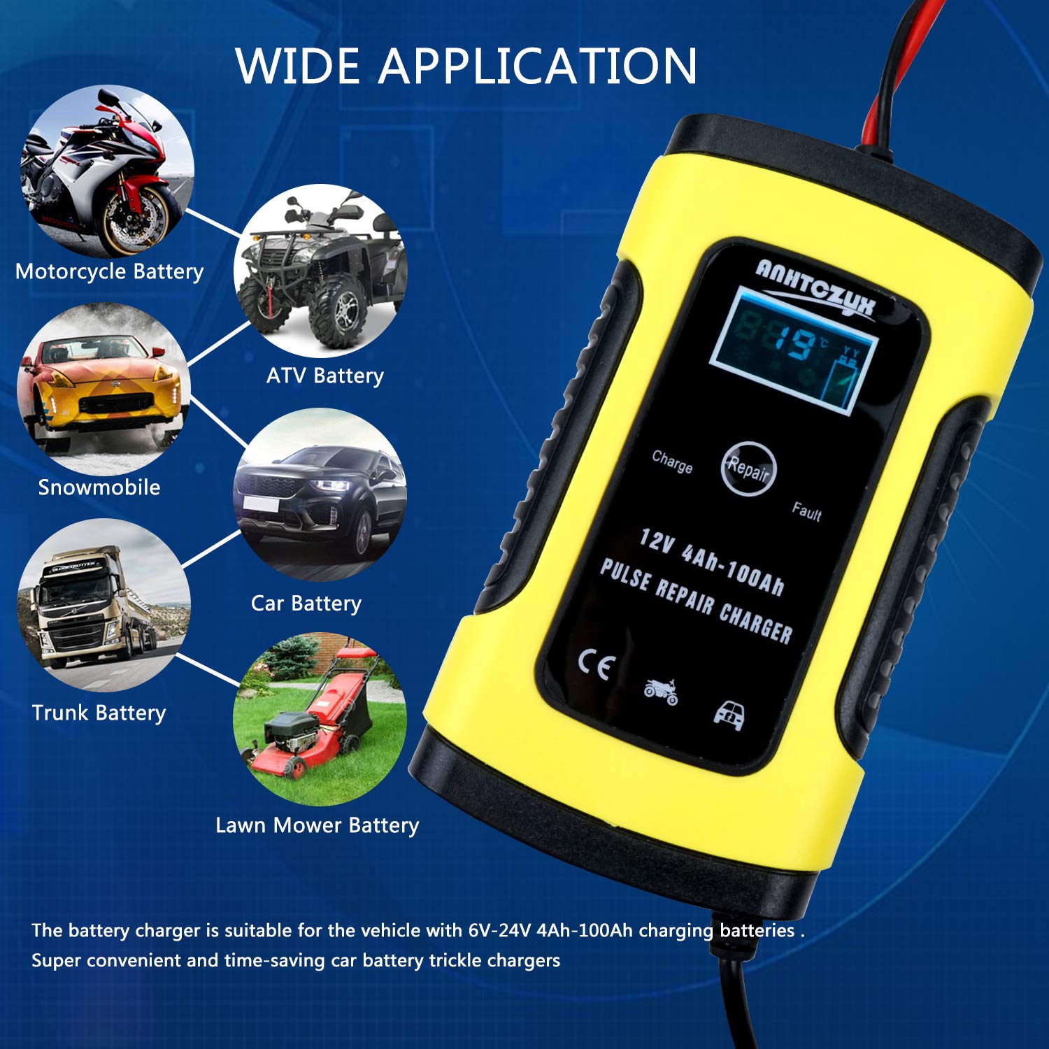 Caricabatteria Auto 12V 10A Husgw - Per Batterie Piombo E LiFePO4, Con Display LCD - Foto 11