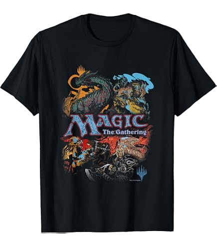 Amazon.com: Magic: The Gathering Vintage Logo Line T-Shirt