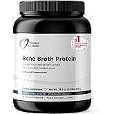Designs for Health Bone Broth Protein Powder - 26g Grass-Fed, Collagen-Rich Beef Protein Isolate – Unflavored, Paleo, Non-GMO