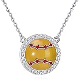 YAFEINI Softball Necklace Sterling Silver Softball Chain Necklace Sport Jewelry Gifts for Women