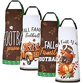 Geetery 4 Pcs Thanksgiving Aprons for Women with Pockets Funny Turkey Apron, Adjustable Pumpkin Cooking Apron for Cooking