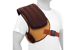 TOURBON Canvas and Leather Recoil Shield Shooting Shoulder Pad Adjustable Shotgun Rifle Recoil Reduction Shoulder Protective 