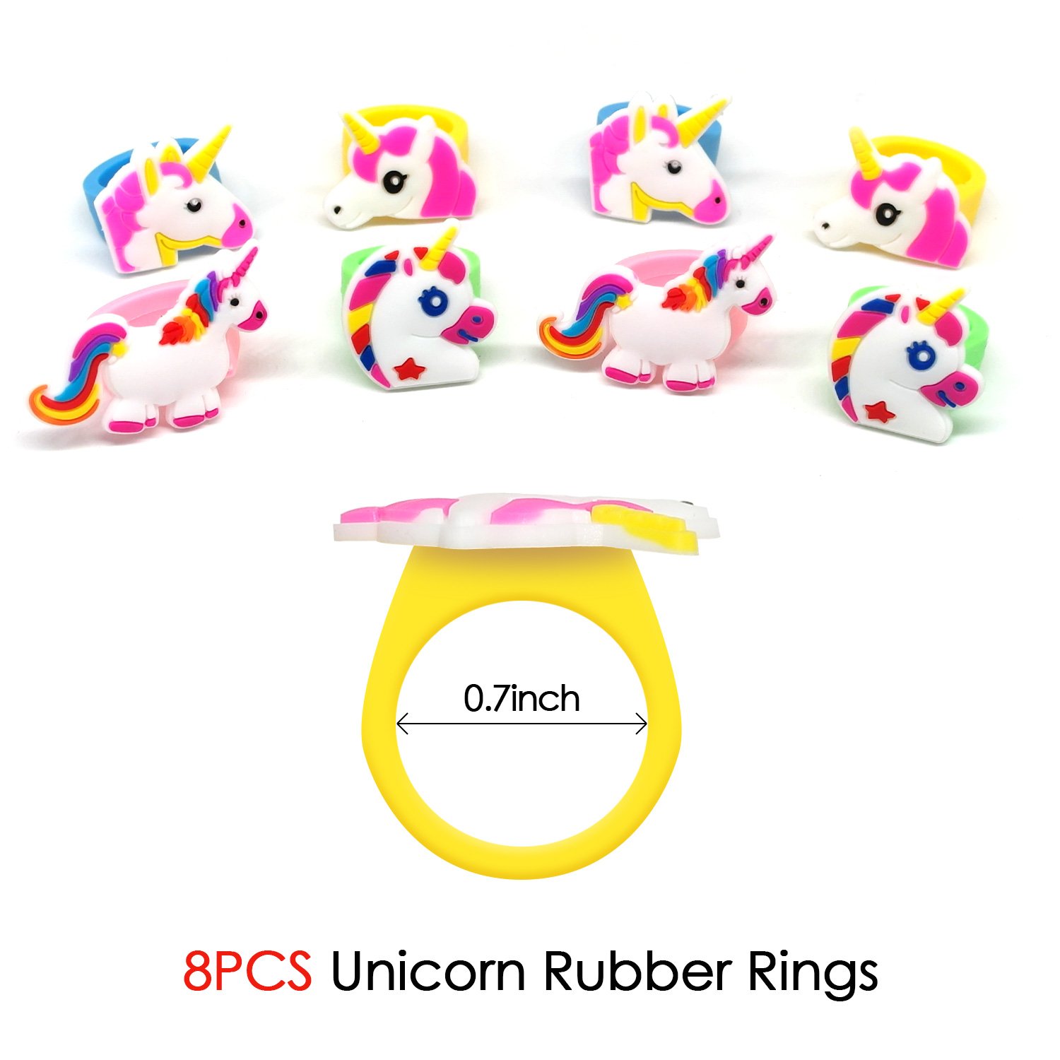 Amteker 30 Pcs Einhorn Party Set - Einhorn Armband, Einhorn Ring, Einhorn Halskette, Einhorn Schlüsselanhänger, Einhorn Adventskalender, Party Mitgebsel Kinder, Party Deko Kindergeburtstag