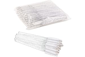 Annhua Disposable Mascara Wands Spoolies, 100 Pack Crystal Eyelash Brush with Bendable Brush Head, Eyelash Spoolies for Makeu