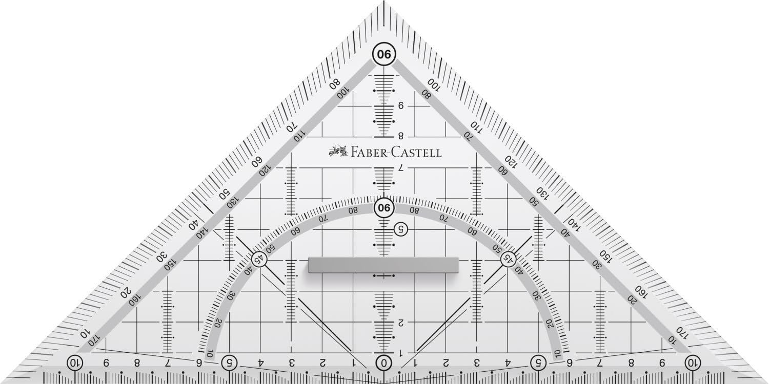 Faber-Castell 171010 - Geometriedreieck Grip mit Griff, 22 cm, 1 Stück