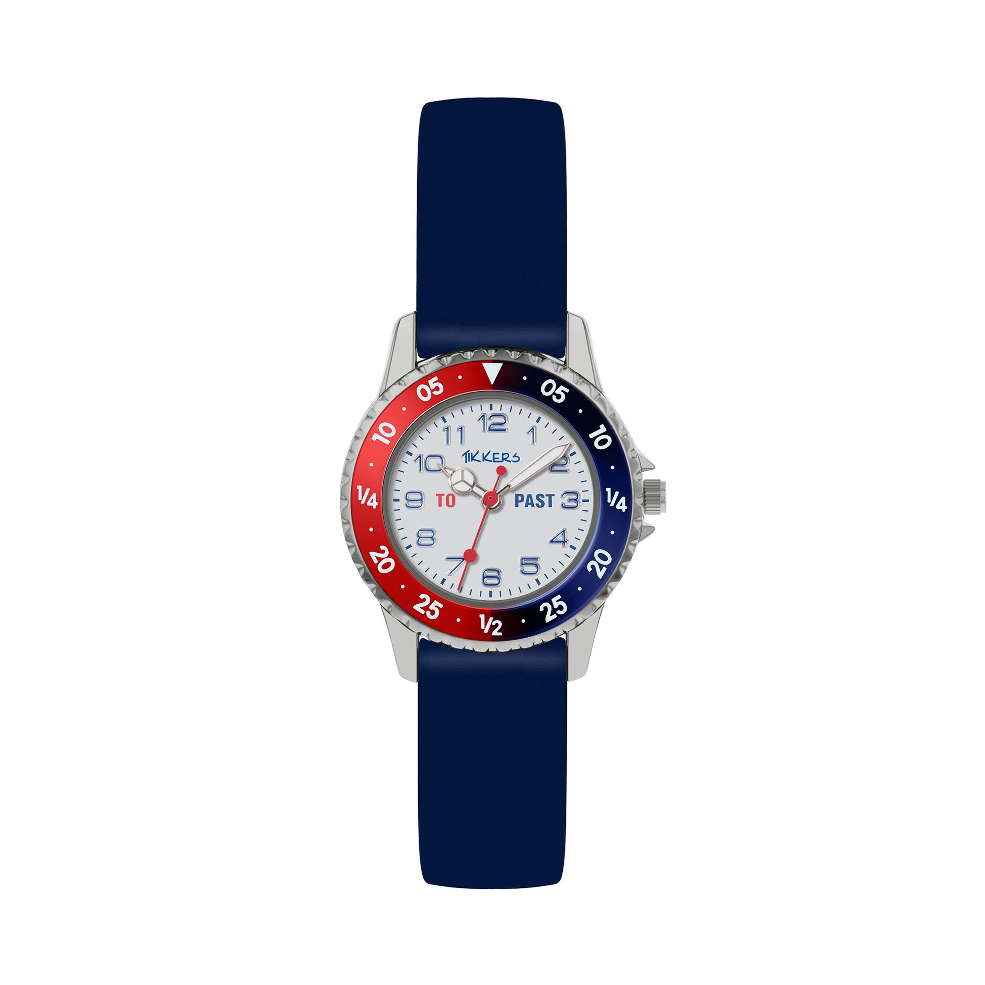 Tikkers Argos Boys Navy Silicone Strap Time Teacher Watch ATK1040