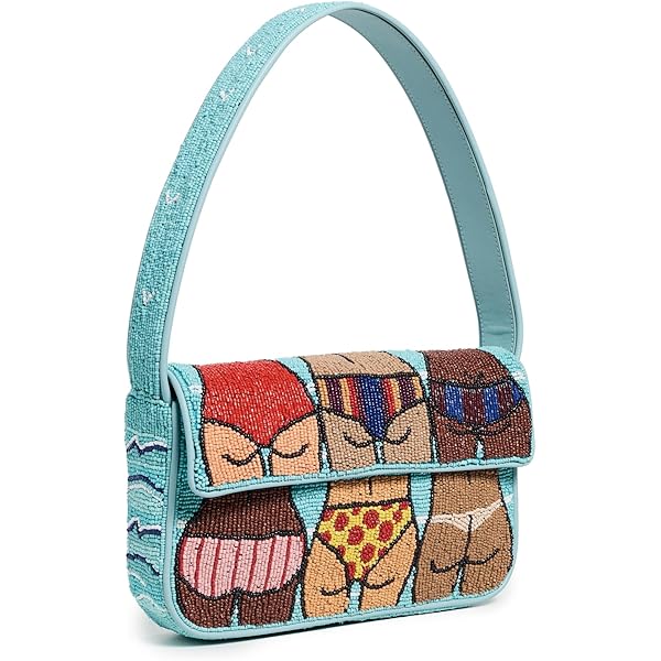 STAUD Women's Tommy Beaded Bag, Blossom Floral Tapestry, One