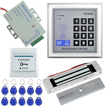 Libo 125khz Rfid Em Id Keypad Stand Alone Door Access Control System Kit With 180kg 350lbs Electric Magnetic Lock Door Exit Release Button 10pcs