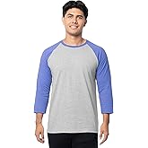 Fruit of The Loom Men's Raglan 3/4 Sleeve Colorblock T-Shirt