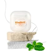 RiseWell Hydroxyapatite Expanding Dental Floss - Mint Waxed, 30 Yards | Dentist-Formulated Waxed Expanding Floss with Hydroxyapatite &amp; Xylitol, Natural Woven Floss, Travel Ready, Made in USA
