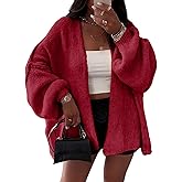 BKBEY Womens Oversized Chunky Cardigan Lantern Sleeve Open Front Loose Fall Slouchy Sweater Coats