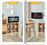CO-Z Freestanding Electric Fireplace 85cm 900W 1800W with Remote Thermostat view 2