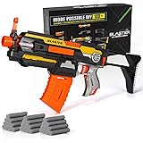 X TOYZ Motorized Blaster Toy Gun, Electric Automatic Shooting Toys, 30 Official Darts Compatible with Nerf Guns, 1 Butt and 1