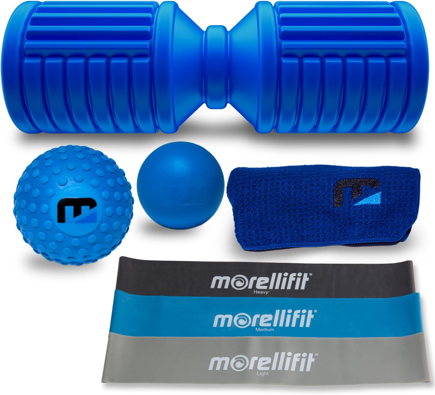 Foam Roller & Muscle Roller Set – Post Workout Kit w/ Massage Roller, Massage Ball Set, 3 Exercise Resistance Bands, Towel & Carrying Bag – Ideal for Muscle & Lower Back Pain Relief, Plantar Fasciitis