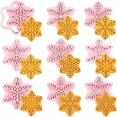 Orapink Christmas Cookie Cutter Set – 9 Pcs Plastic Snowflake Cookie Cutters and Stamps, Holiday Baking Molds for Christmas Cookies, Cupcakes, Fondant & Crafts