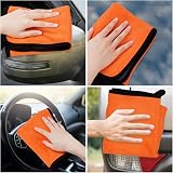 URAQT Microfiber Cloths 6 Pack Car Cleaning 60x40cm Orange Grey 400gsm view 5