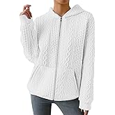 TBA Zip Up Cardigan Sweatshirts for Women Long Sleeve Lightweight Hoodie Oversized Casual Hoodies Sweater Fashion Jackets