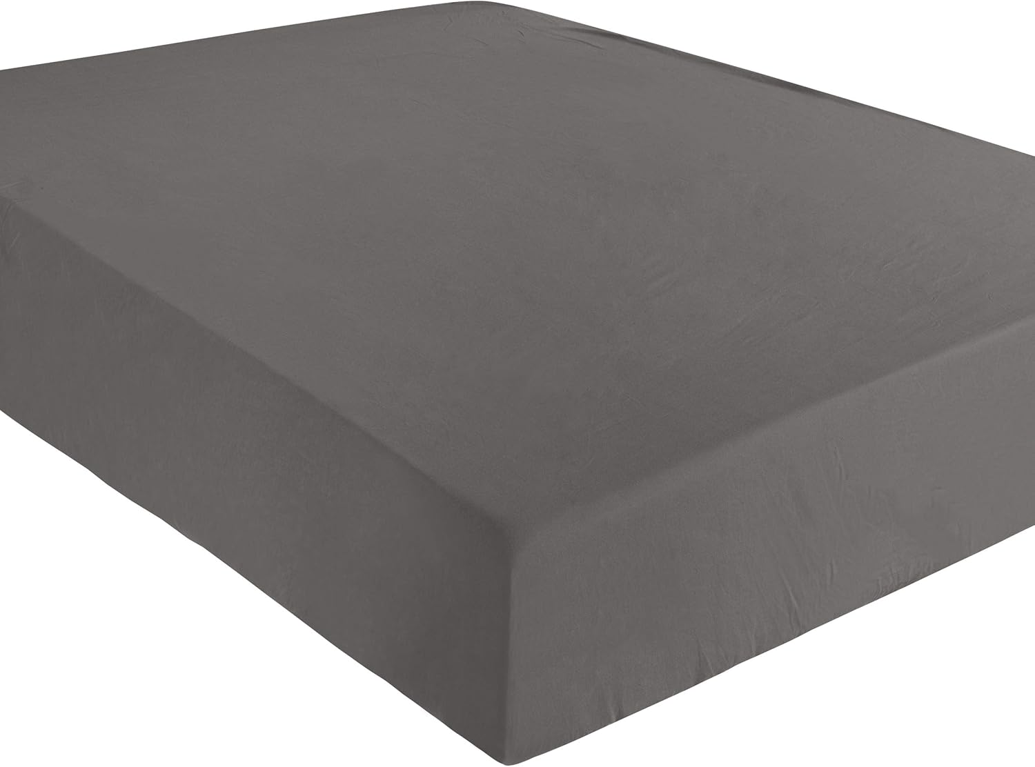 NTBAY Washed Cotton Fitted Sheet, Breathable and Hypoallergenic Deep Pocket Bed Sheet, King, Dark Grey: Home & Kitchen