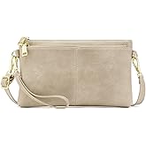 ZOOEASS Triple Zip Small Crossbody Bag Lightweight Purses Vegan Leather Wristlet Clutch, Includes Adjustable Shoulder | Triple Zip, Small, Lightweight, Vegan Leather