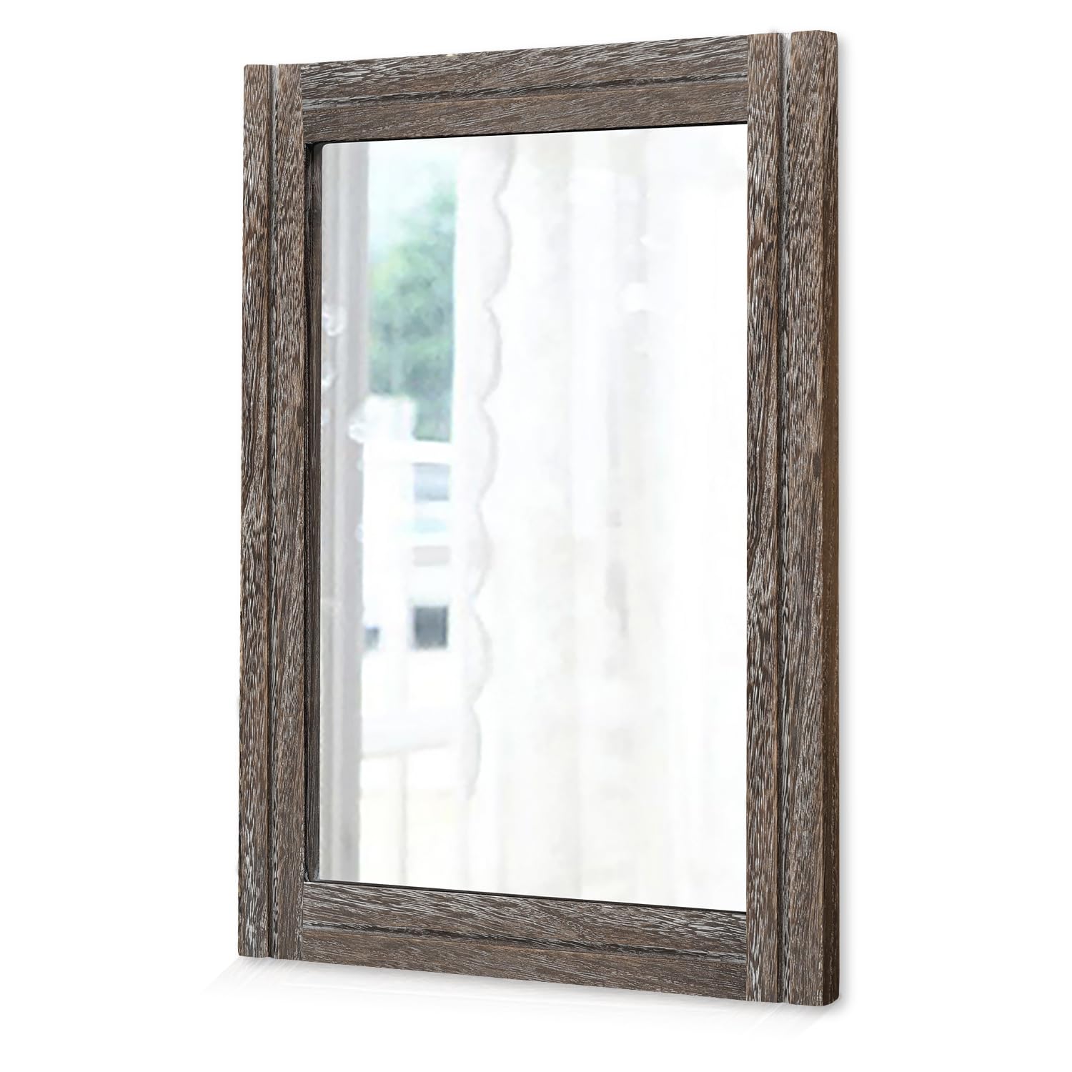 Rustic Rectangular Wall Mirror AAZZKANG Mirror with Wood Framed Rectangle Rustic Wall Mirrors Decor ...