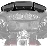 KEMIMOTO Windshield Bag Fit for Touring Street Glide Road Glide FLHX FLH | 2014-2024 2025, Batwing Fairing Pouch, 3 Pouch Pocket with White Stitching, Metal Buckle, Net pocket, Detachable Design