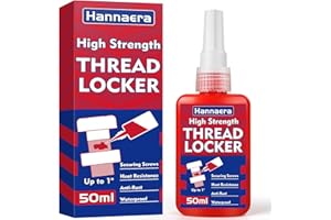 HANNAERA Thread Locker 1.69 Fl oz/50 ml High Strength, Lock & Seal Nuts, Bolts, Fasteners and Metals, Red Threadlocker Against Losening and Leakage (50 ml)